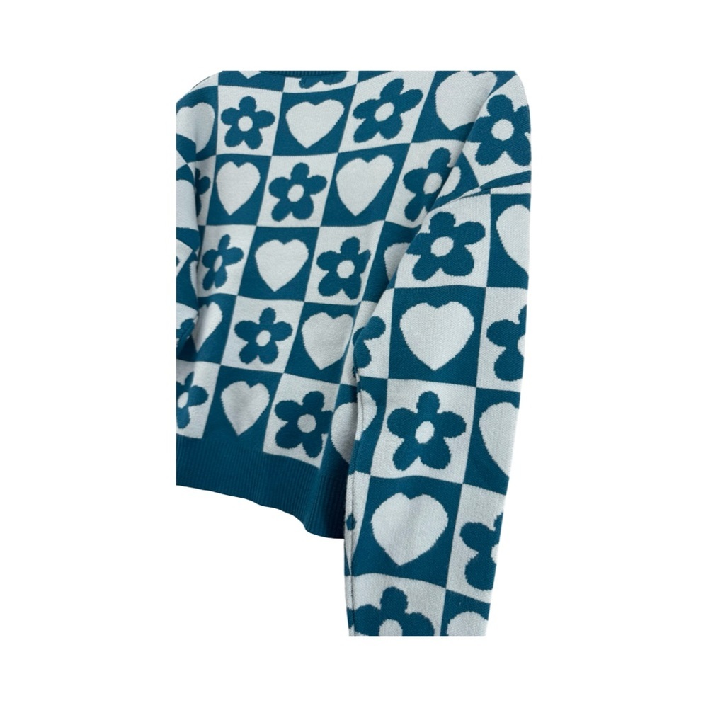 Debut Blue Heart/Flower Sweater - Picture 7 of 9